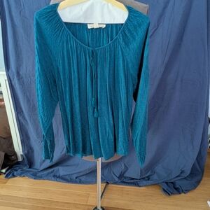 Lovestitch Teal Textured Blouse